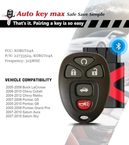 Simple Key Fob, Keyless Entry Remote Programmer Kit, Replacement for Chevy