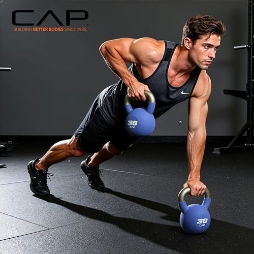 Cast Iron Kettlebell - Coated Finish, Single & Set Options, Multiple Weights Ava