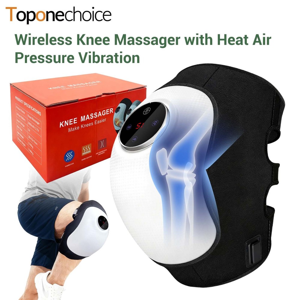 Knee Wrap Massager Air Compression Heating Pad for Circulation Therapy