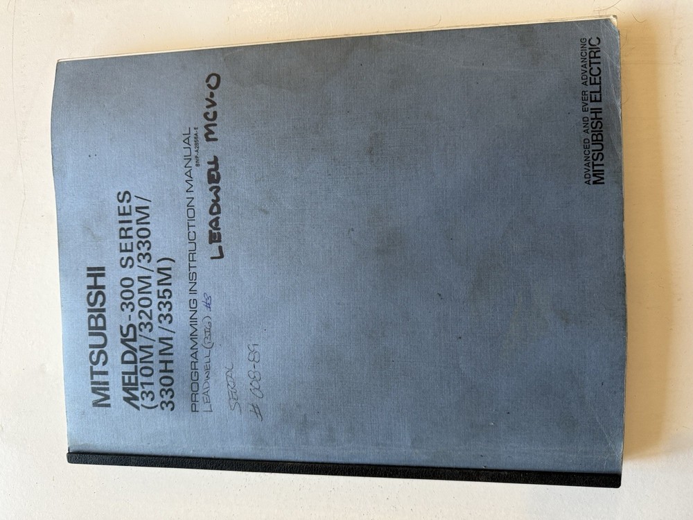 Mitsubishi Meldas -300 Series Programming Instruction Manual BNP-A2856A-E