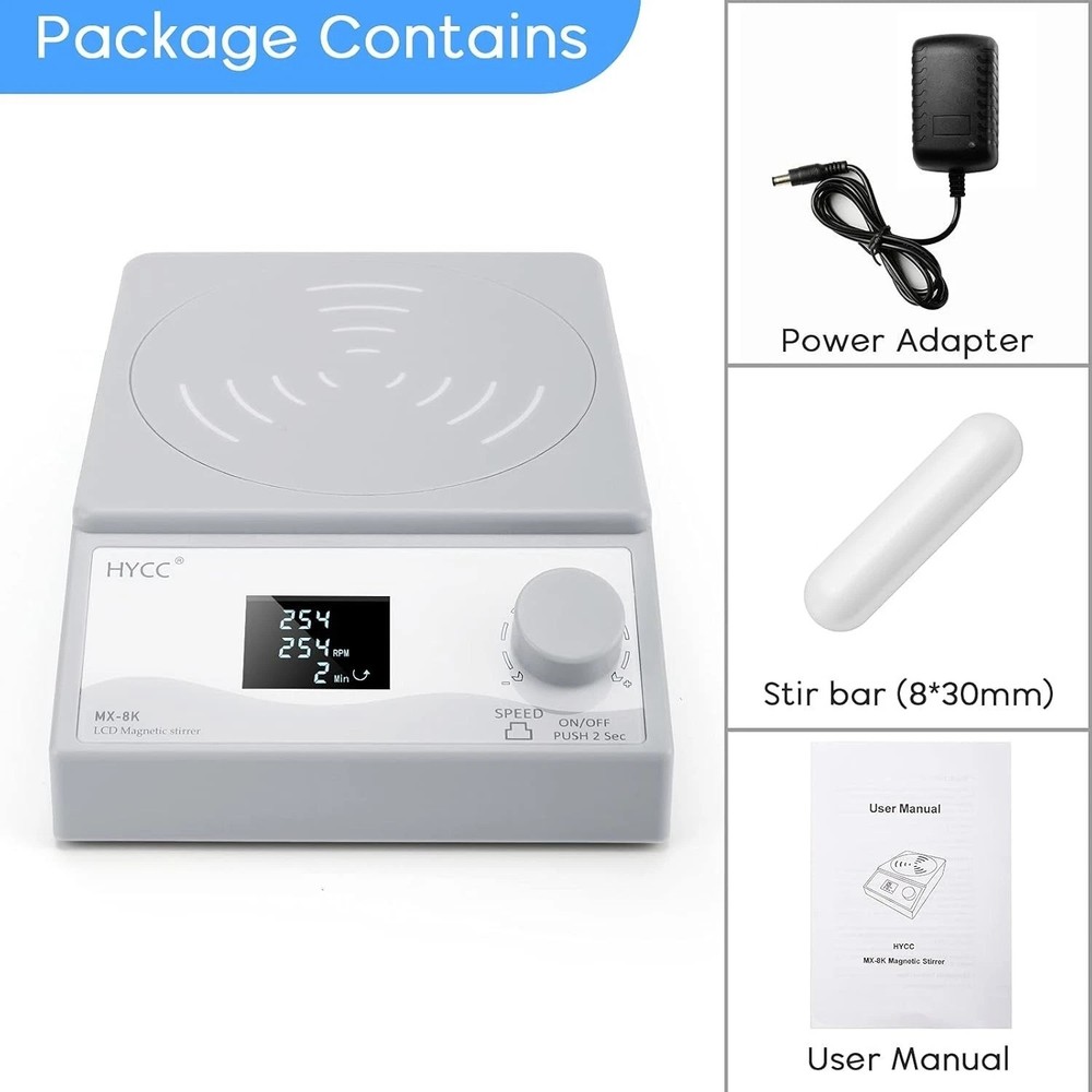 Digital Magnetic Stirrer Laboratory Stir Plate Plate with Timing Function LCD...