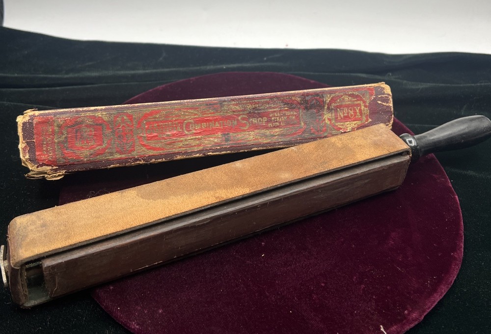Antique J.R. Torrey Combination Strop Original Box Worcester MA No. 8X