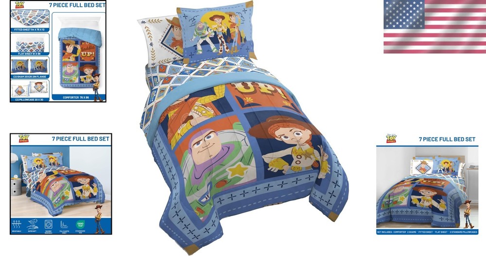 Blue Toy Story Bedding Set - Soft Microfiber Material