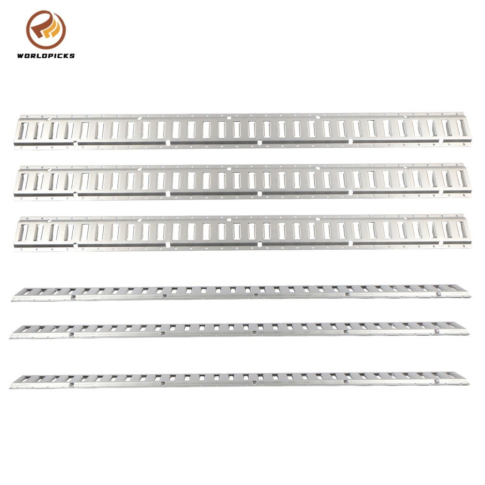 5' E Track Tie Down Rail 6 Pieces, Silver Galvanized, Universal Cargo Rail