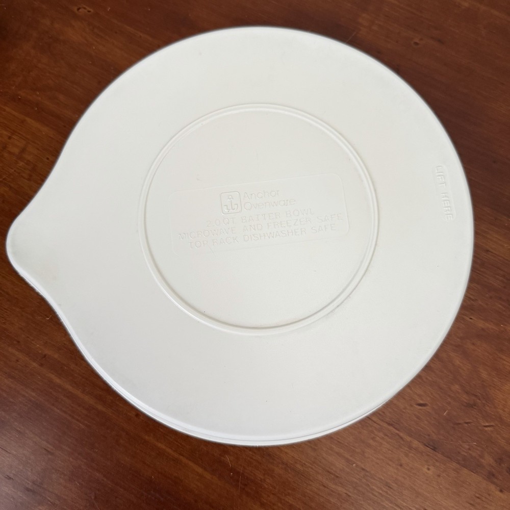 Anchor Hocking 2 Quart Batter Bowl Replacement Lid White
