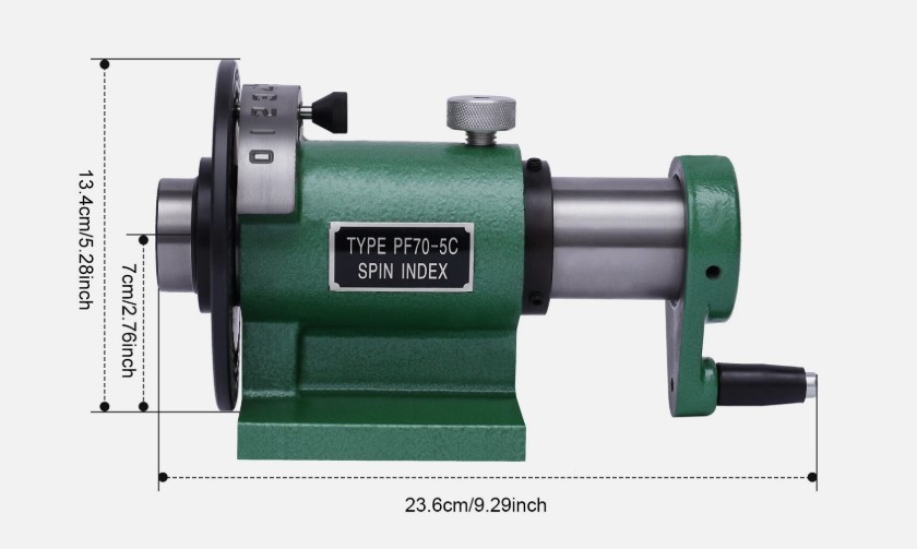 US Collet Indexer Precision Indexing Fixture PF70/5C Spin Index Fixture Jig