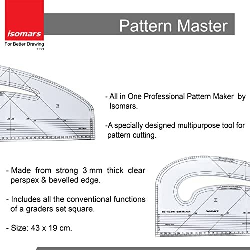 Pattern Master Set Pattern Notcher Gridding Scale 18" Tailoring Drafting Kit Too