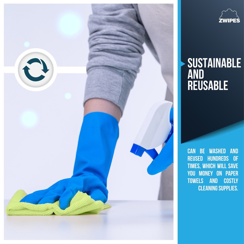 Zwipes Microfiber Cleaning Cloths, Multicolor, 24 Pack,Reusable
