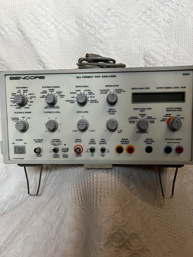 Sencore VC93 All Format VCR Analyzer
