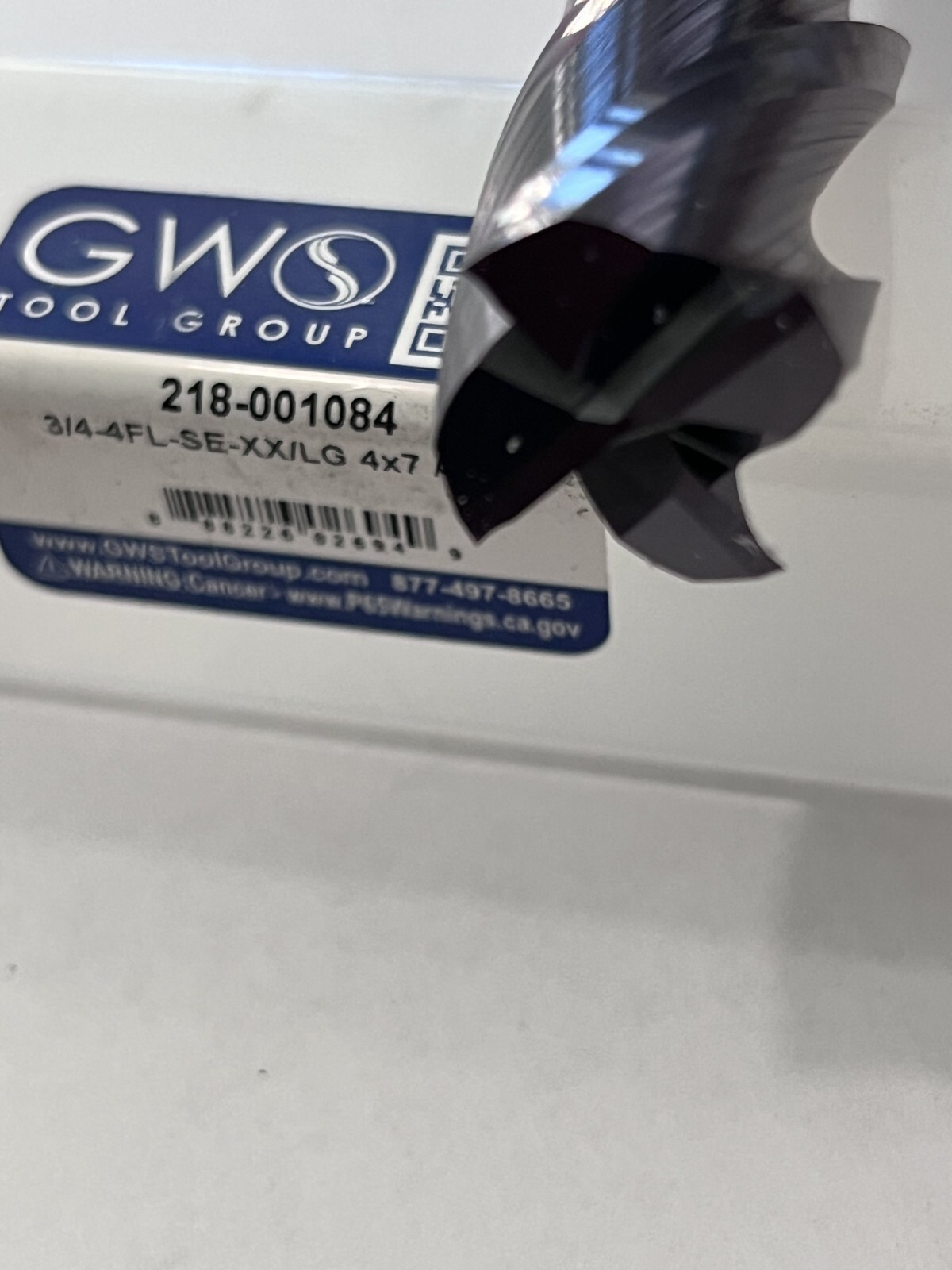 GWS 3/4 Dia, 4 LOC, 7 OAL, 4-Flt, Carbide Square End Mill- Single End