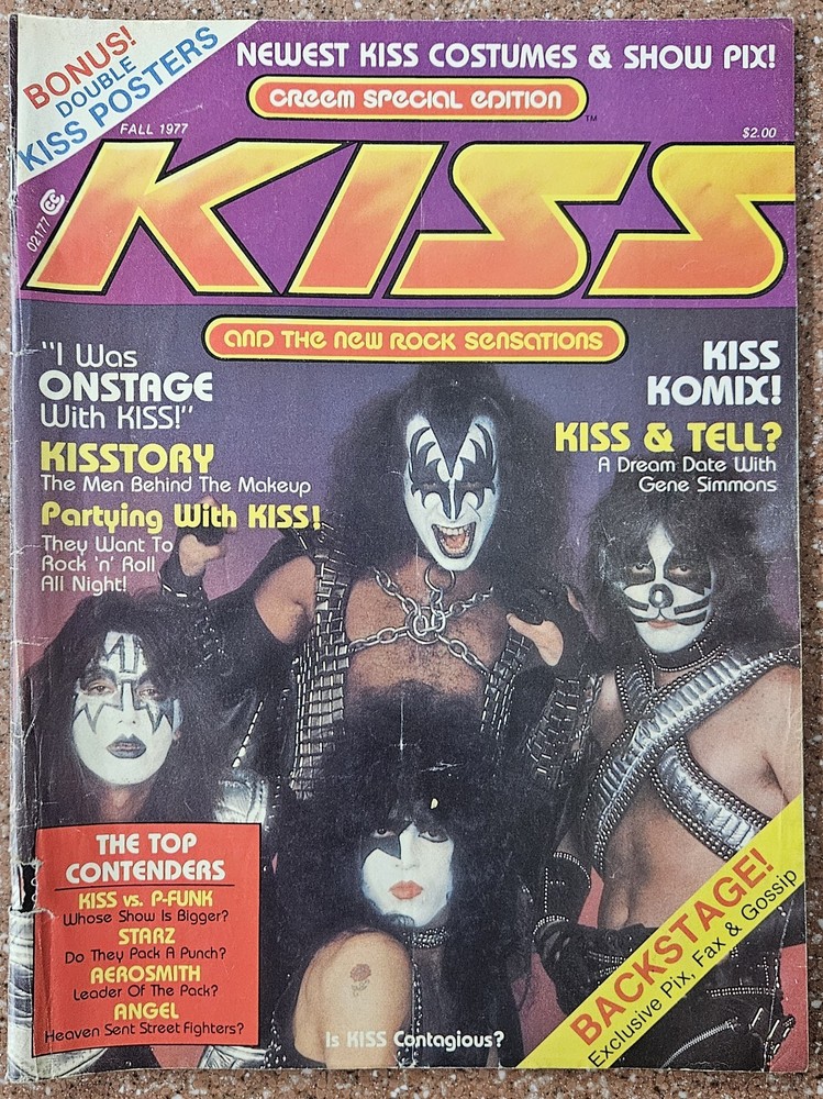KISS CREEM SPECIAL EDITION Magazine 1977 Complete with centerfold poster