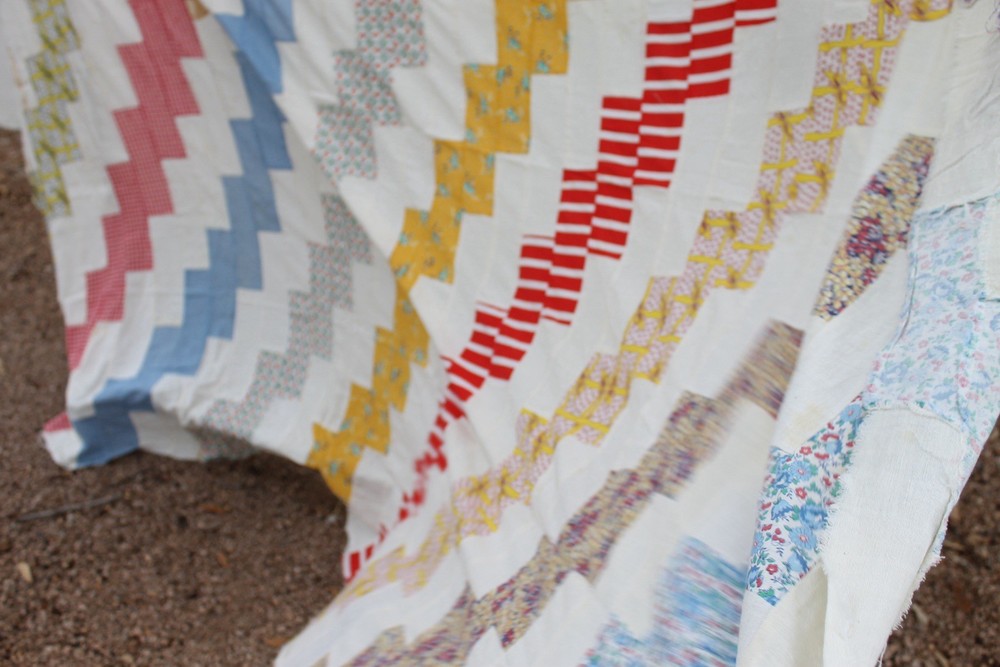 Antique Brick’in It Heirloom Patchwork Quilt Top