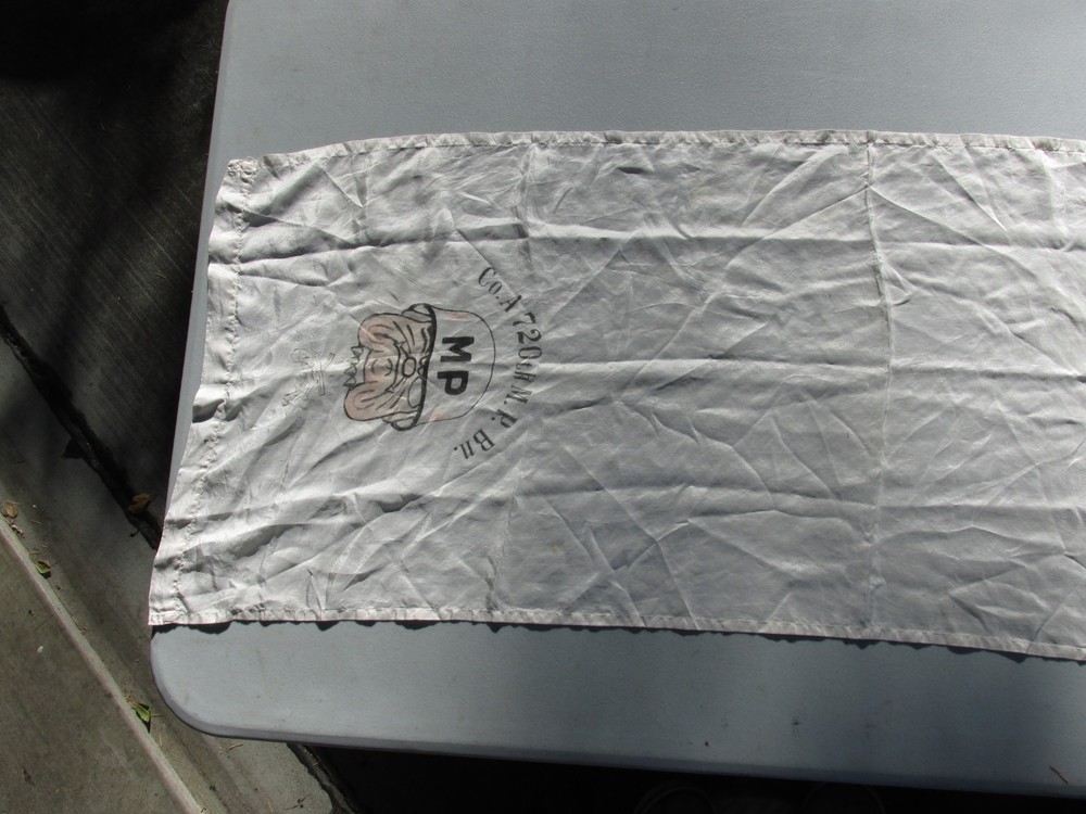 US Army Co A 720th MP Battalion painted scarf Bulldog 1947 Tokyo Japan