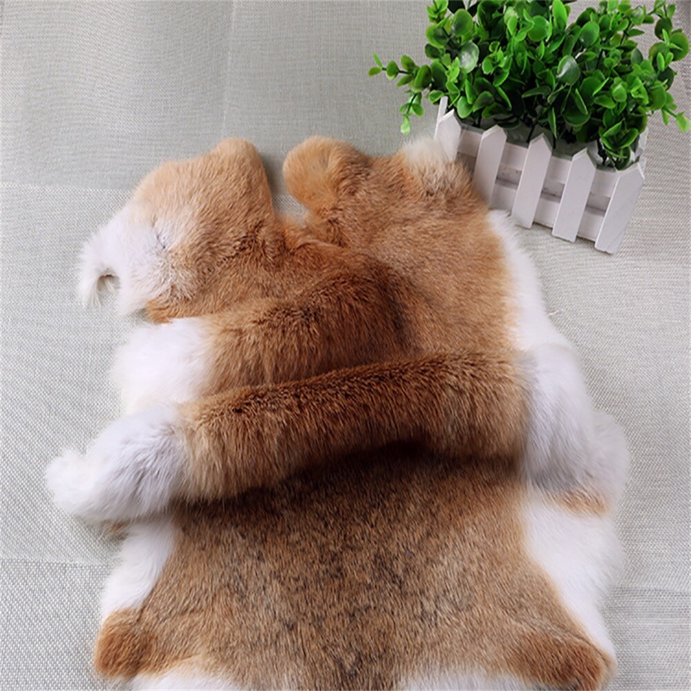 1 X Tanned Rabbit Skin Hide Pelt For Craft Animal Fur Decor Natural 8''-14''