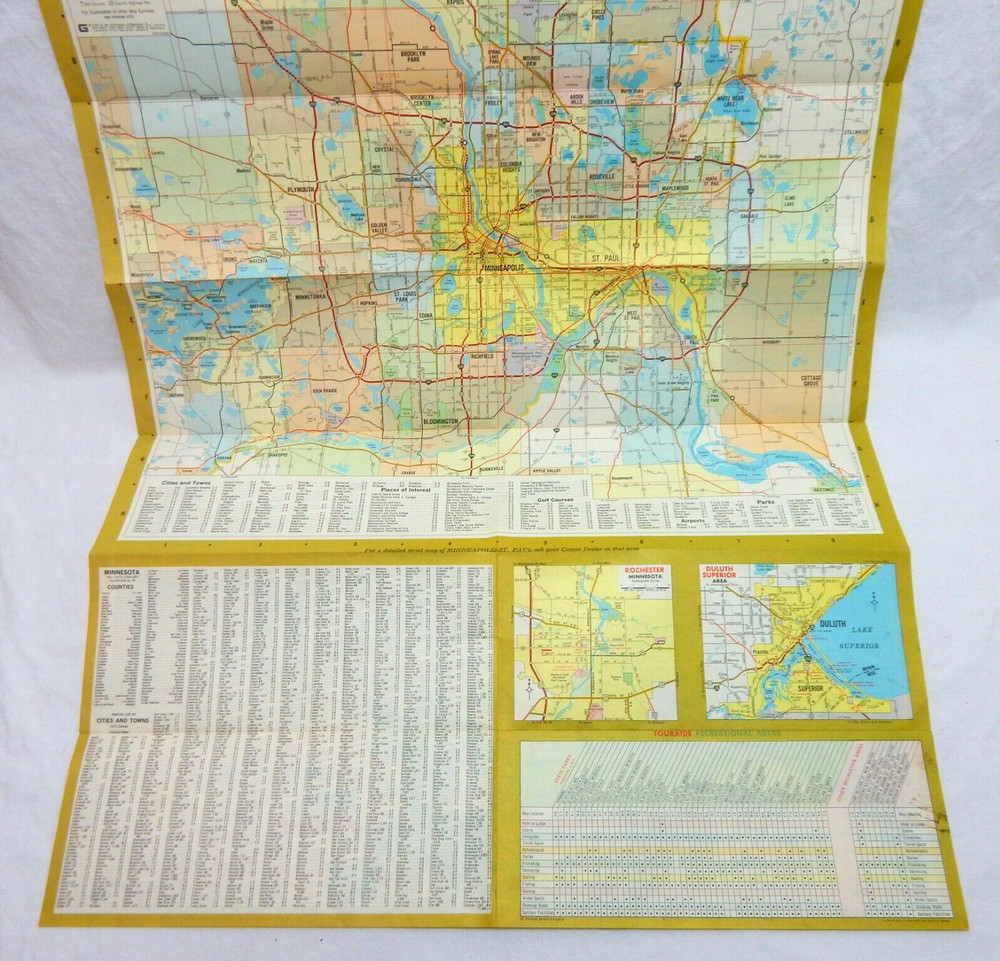 Conoco Minnesota 1972 Road Map