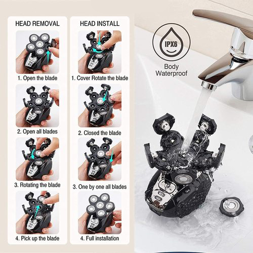 6 Head Blade Beard Shaving Head Replacement for Electric Razor Shaver 1/2pcs