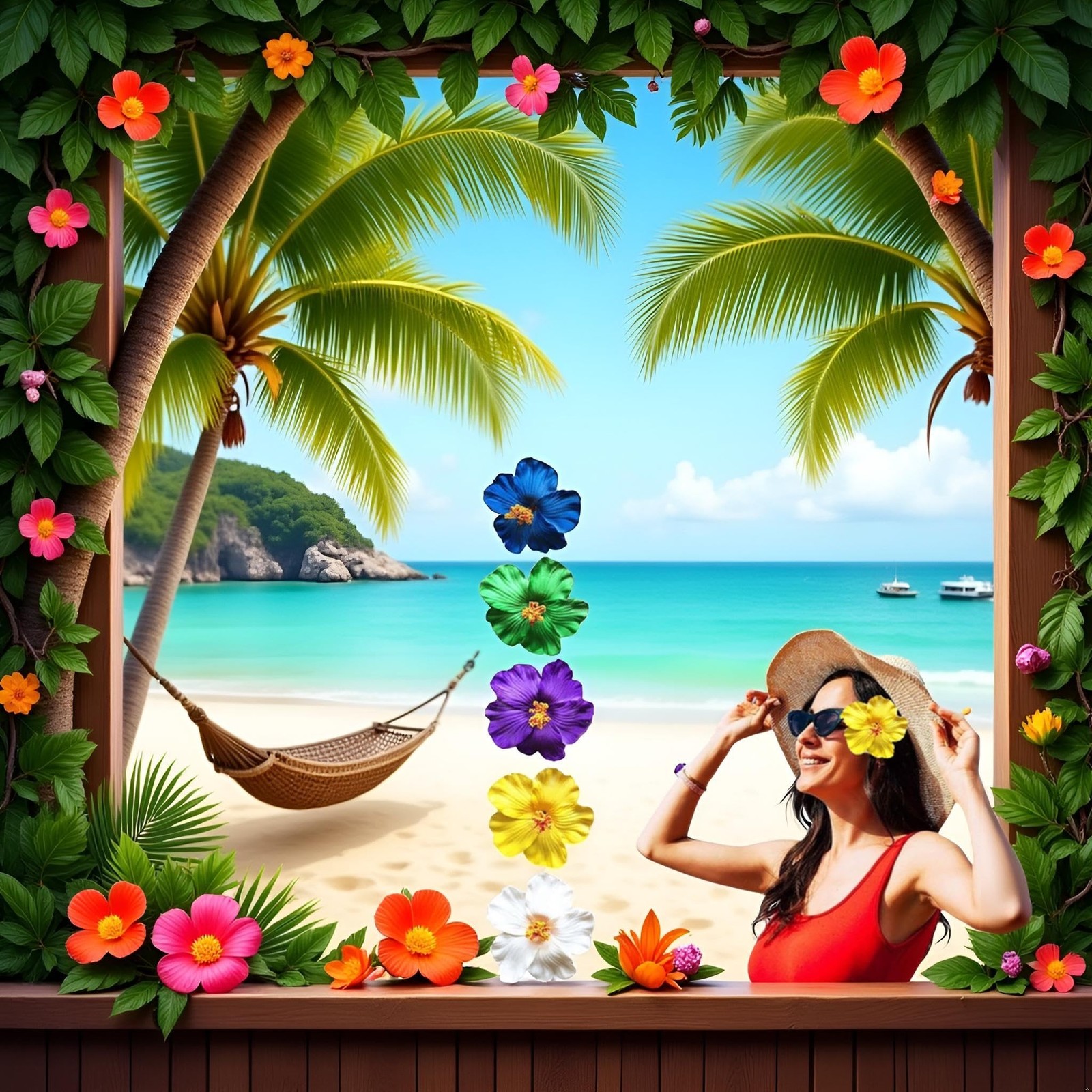 5pcs Multicolour Random Beautiful Hawaiian Flower Hair Clip for Women Girls F...