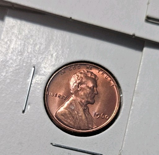 Cherry RED 1960-P Small Date Lincoln Memorial Cent BU Brilliant Uncirculated
