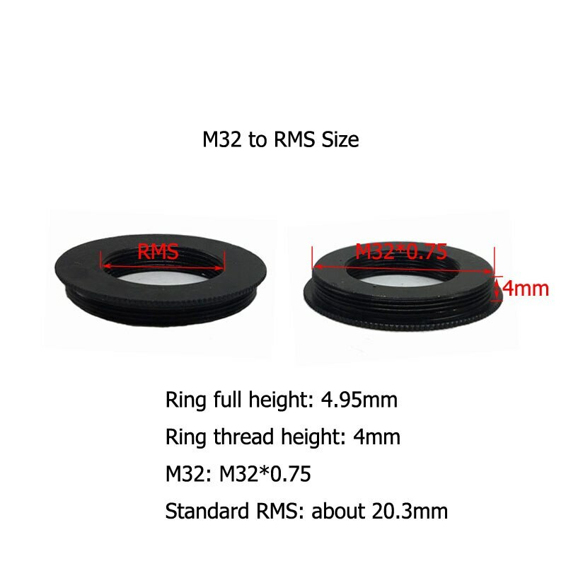 Thread Microscope Objective Lens Adapter Ring M25 M26 M27 M32 to RMS