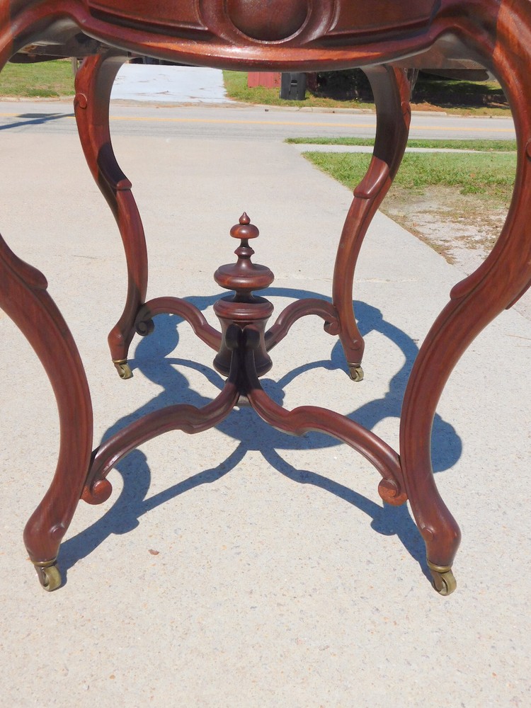 Walnut Victorian Marble Top Table circa 1860