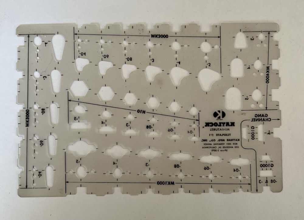 VINTAGE KAYLOCK MINIATURES DRAFTING TEMPLATE # 1