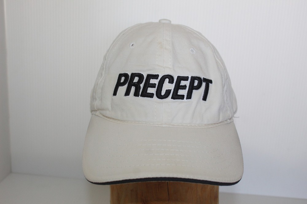 Precept U-Tri White Baseball Cap Hat Adjustable Strap Made in Mexico