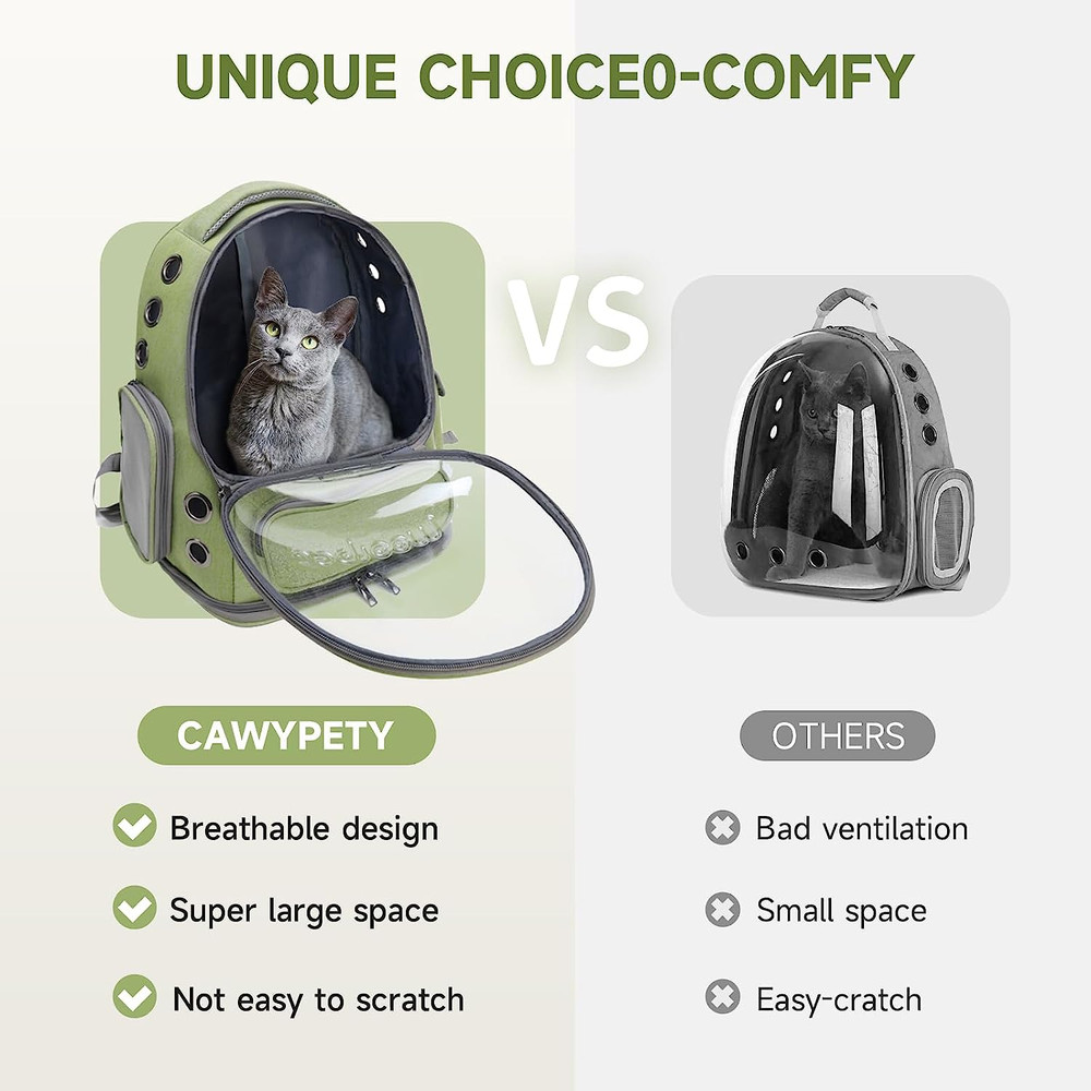 Cat Backpack Carrier, Breathable Cat Carrier Large Space Bubble Pet Backpack for