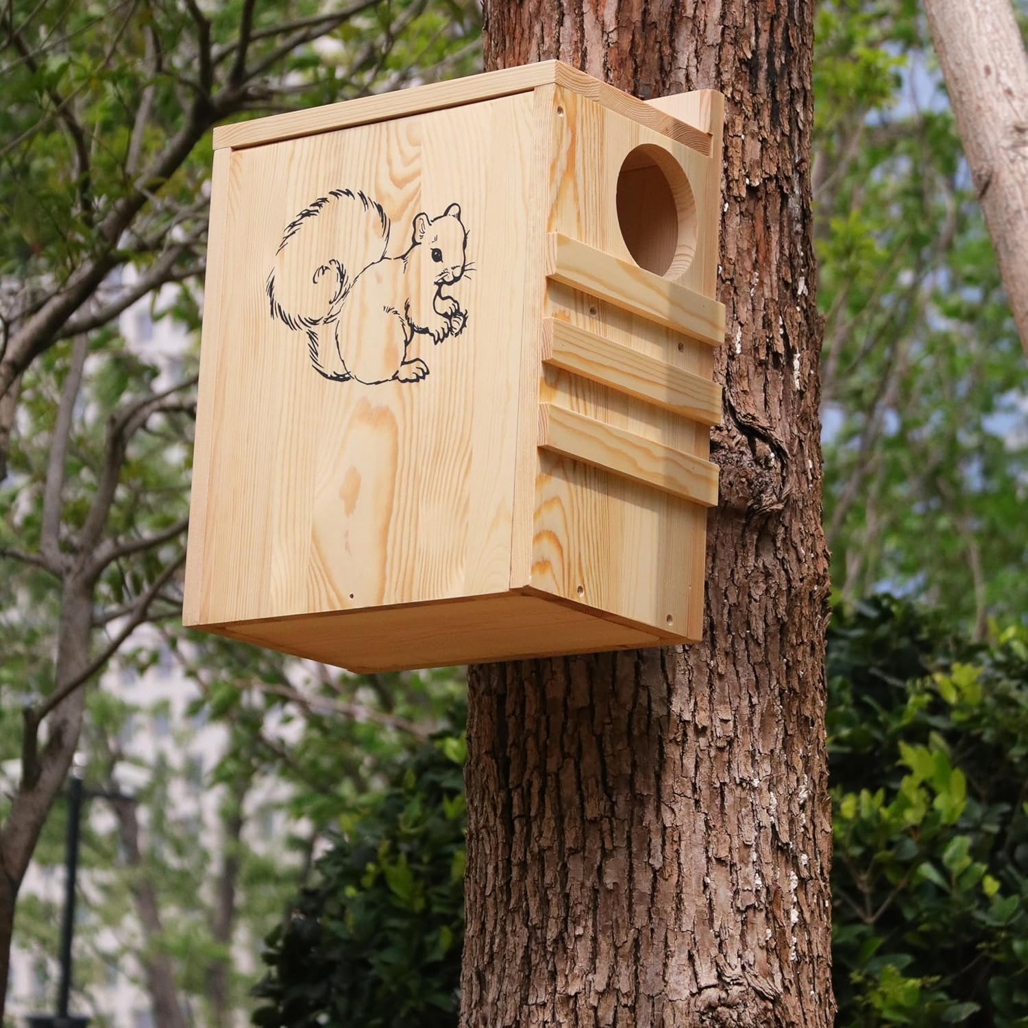 Squirrel House for Outside - Large Wood House, wooden