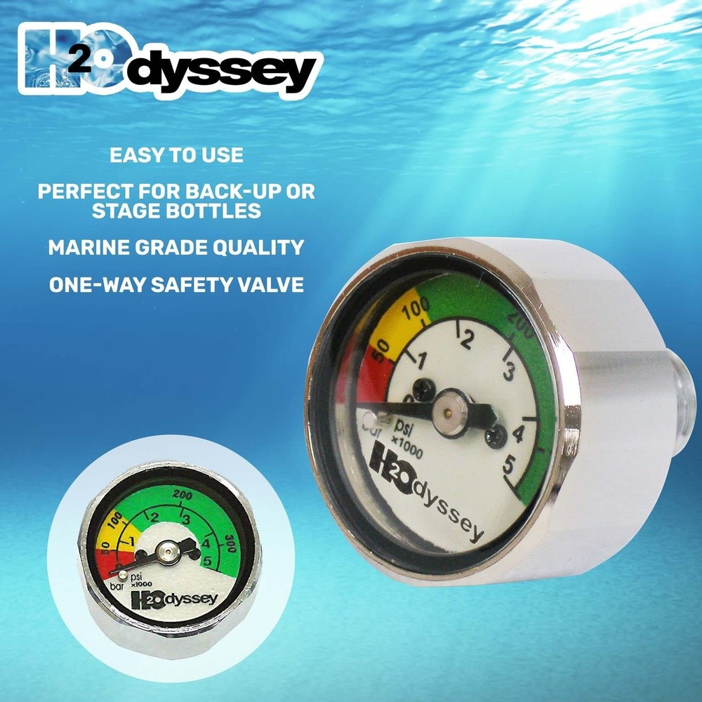 H2ODYSSEY Mini PSI/BAR Button Gauge