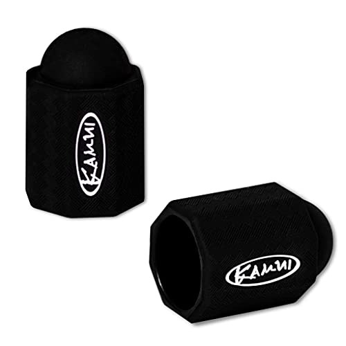 Billiard Cue Tip Protector 2-Pack Leather Burnisher (Black)