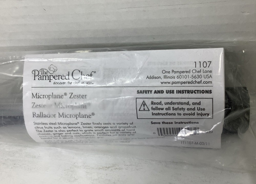 Pampered Chef Microplane Zester # 1107 Retired