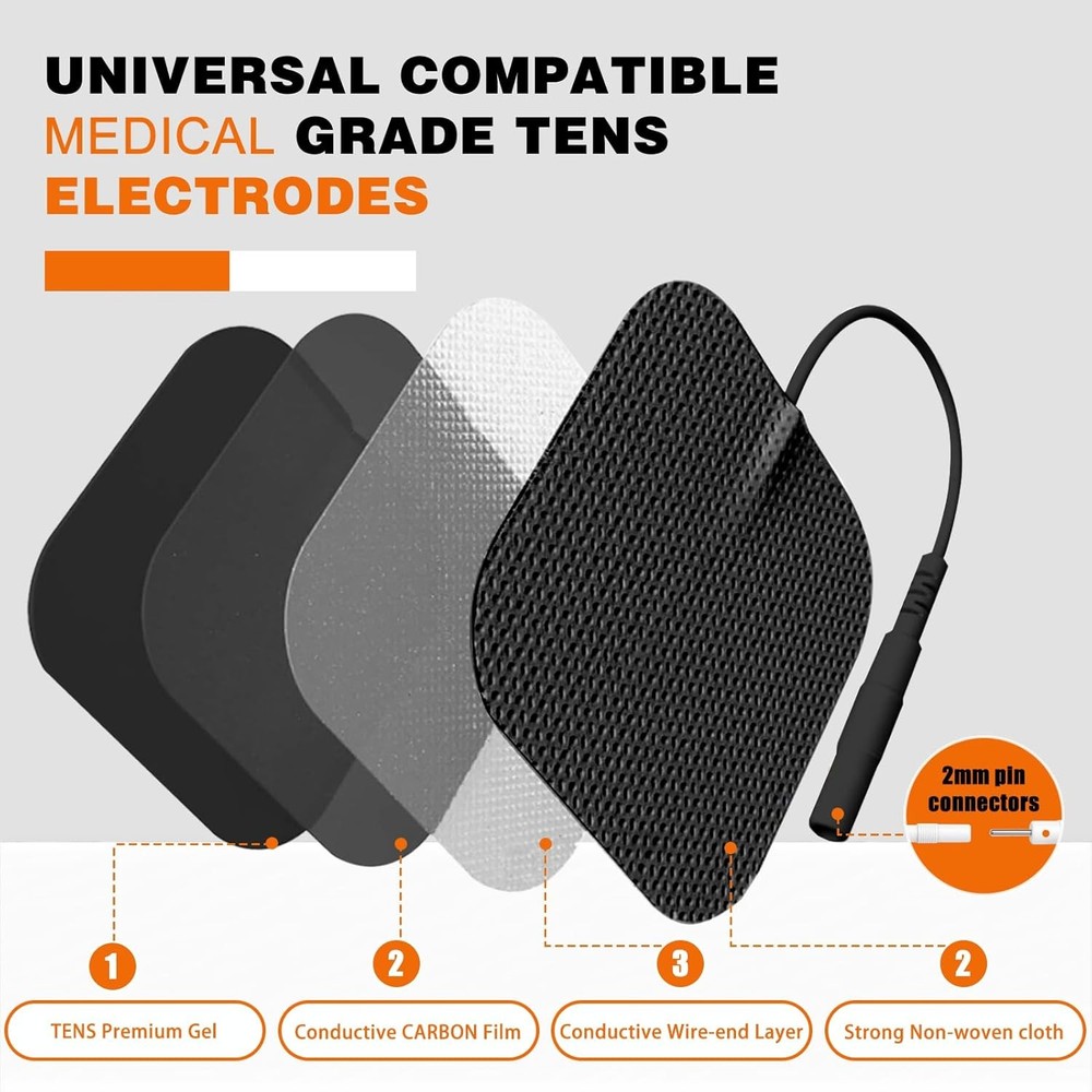 TENS Unit Pads Replacement for Electrode Electrodes Black