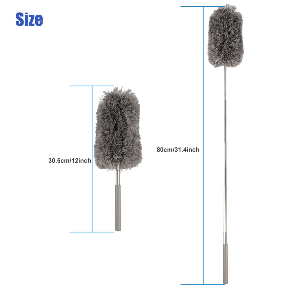 Microfiber Duster Soft Feather Dusting Brush Household Extendable Cleaning Tool