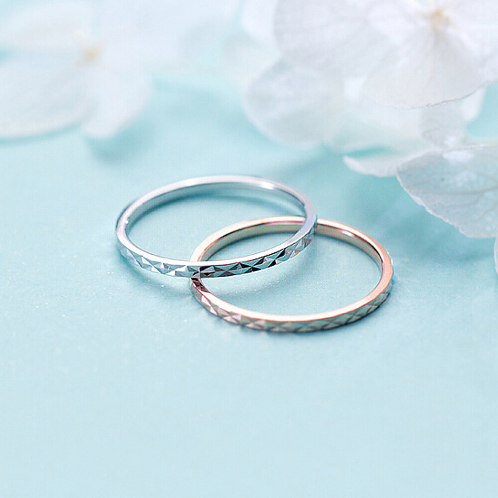 925 Sterling Silver Bling Dainty Thin Band Knuckle Midi Ring Stackable A3226