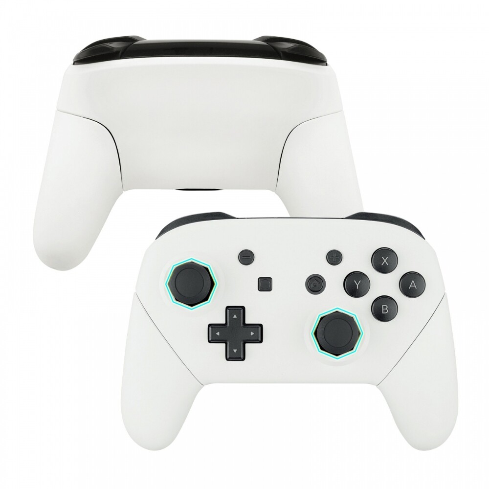White Octagonal Gated Sticks Design Case for Nintendo Switch Pro Controller