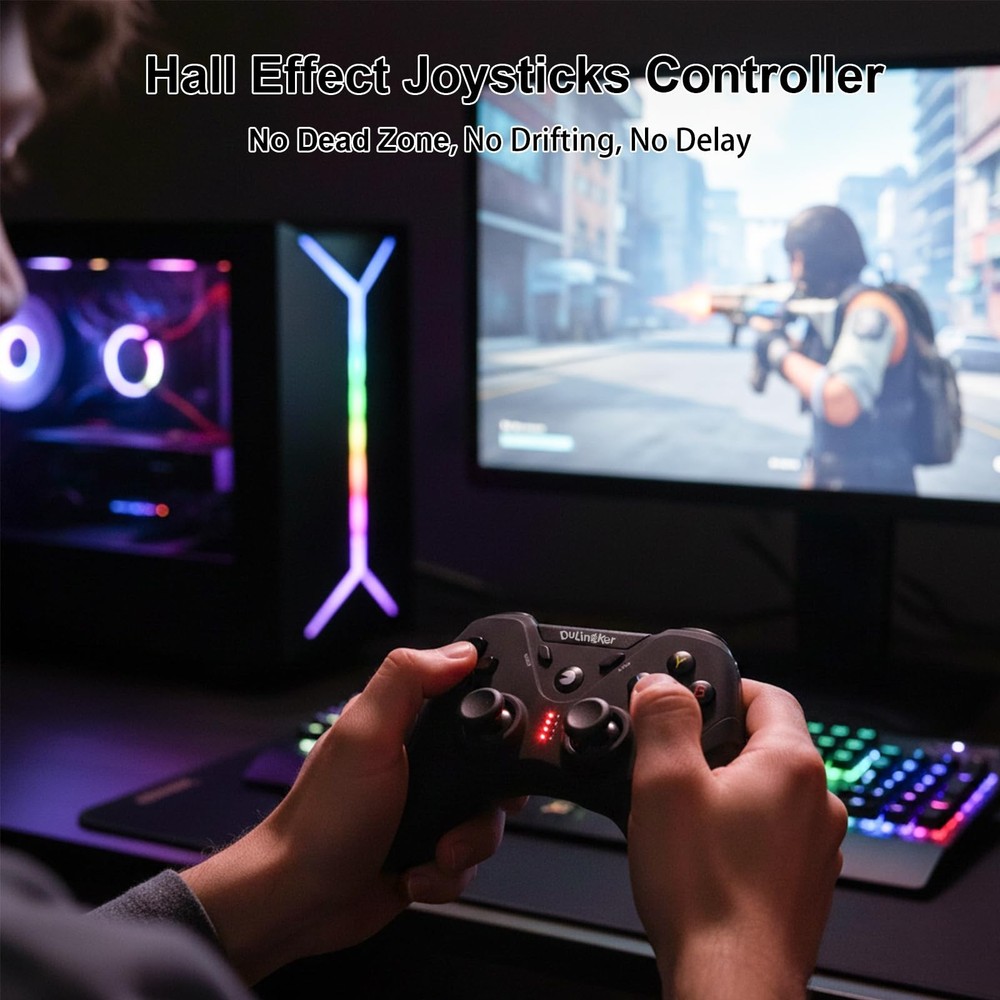 DuLingKer PC Controller Wireless, PS3 Controllers PC Gamepad with Hall Effect...