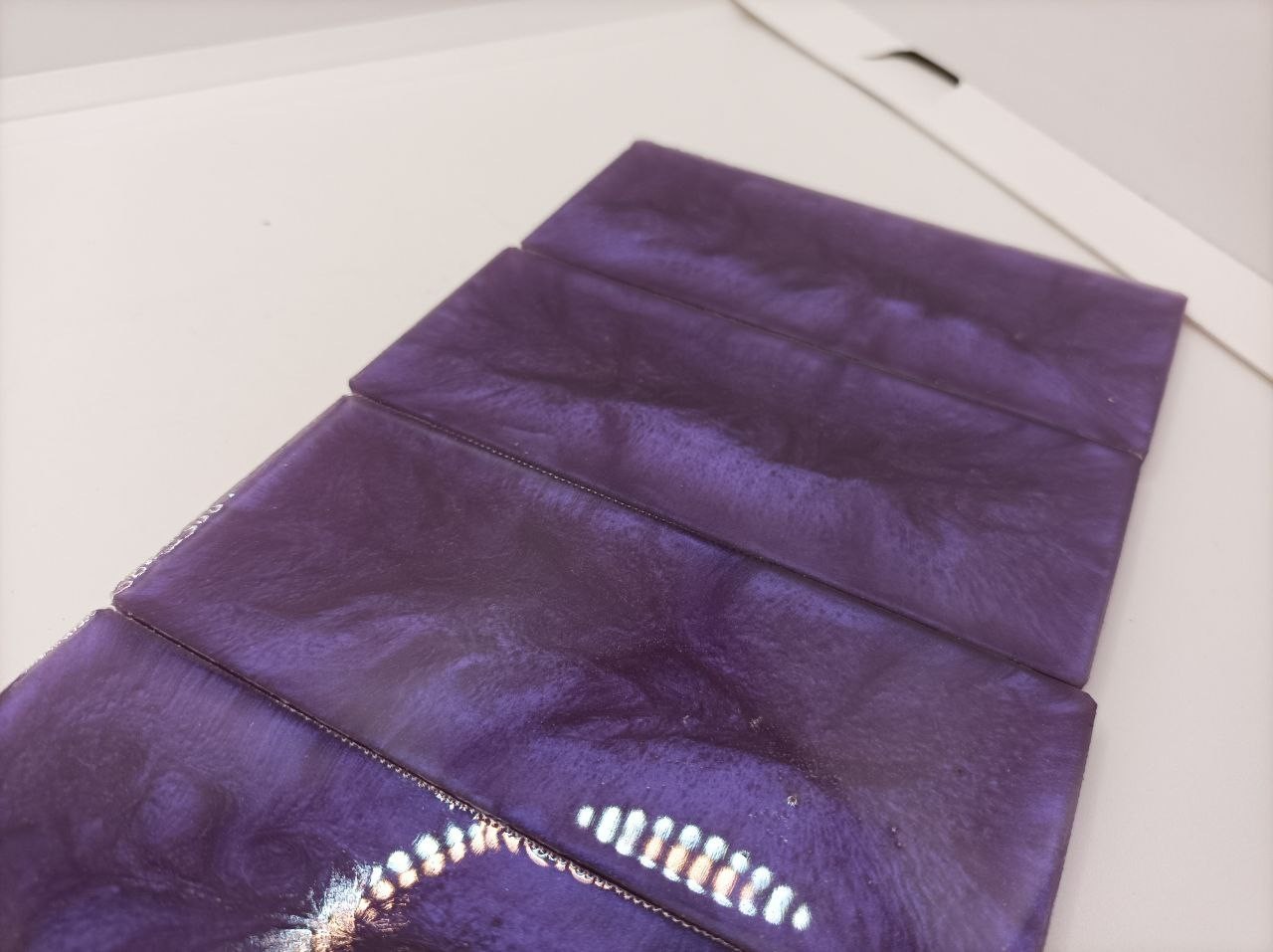 4pcs Purple Pearl Resin Knife Scales, Knife Handle Blanks ,Gun Handle