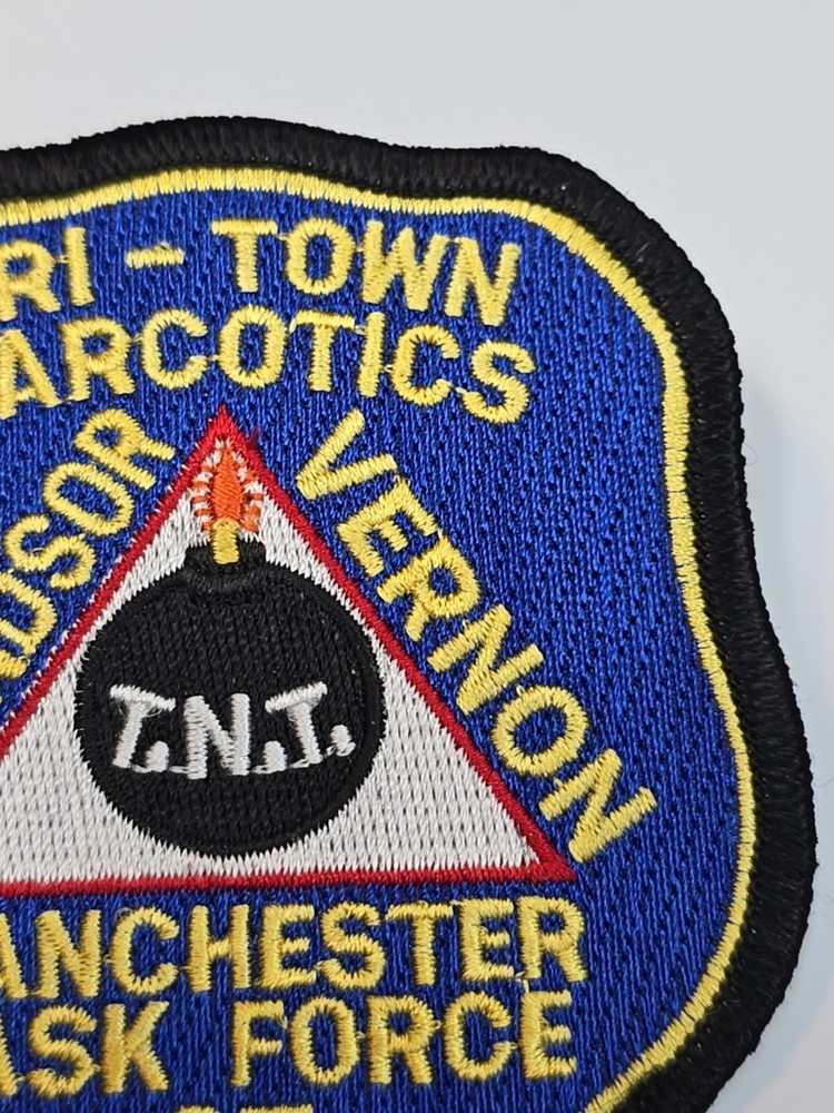 Tri-Town Narcotics Task Force Iron-on Patch CT S. Windsor Vernon Manchester