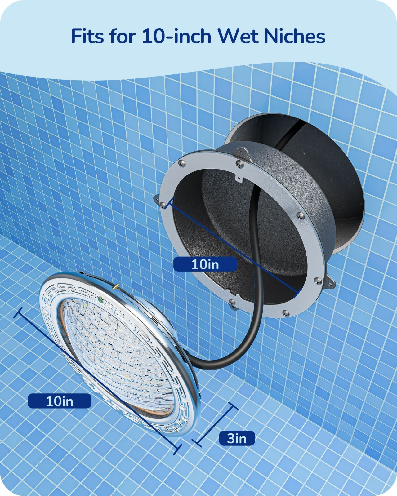 EDISHINE 12V LED Pool Lights for Inground Pool RGBW Dynamic Effects Waterproof