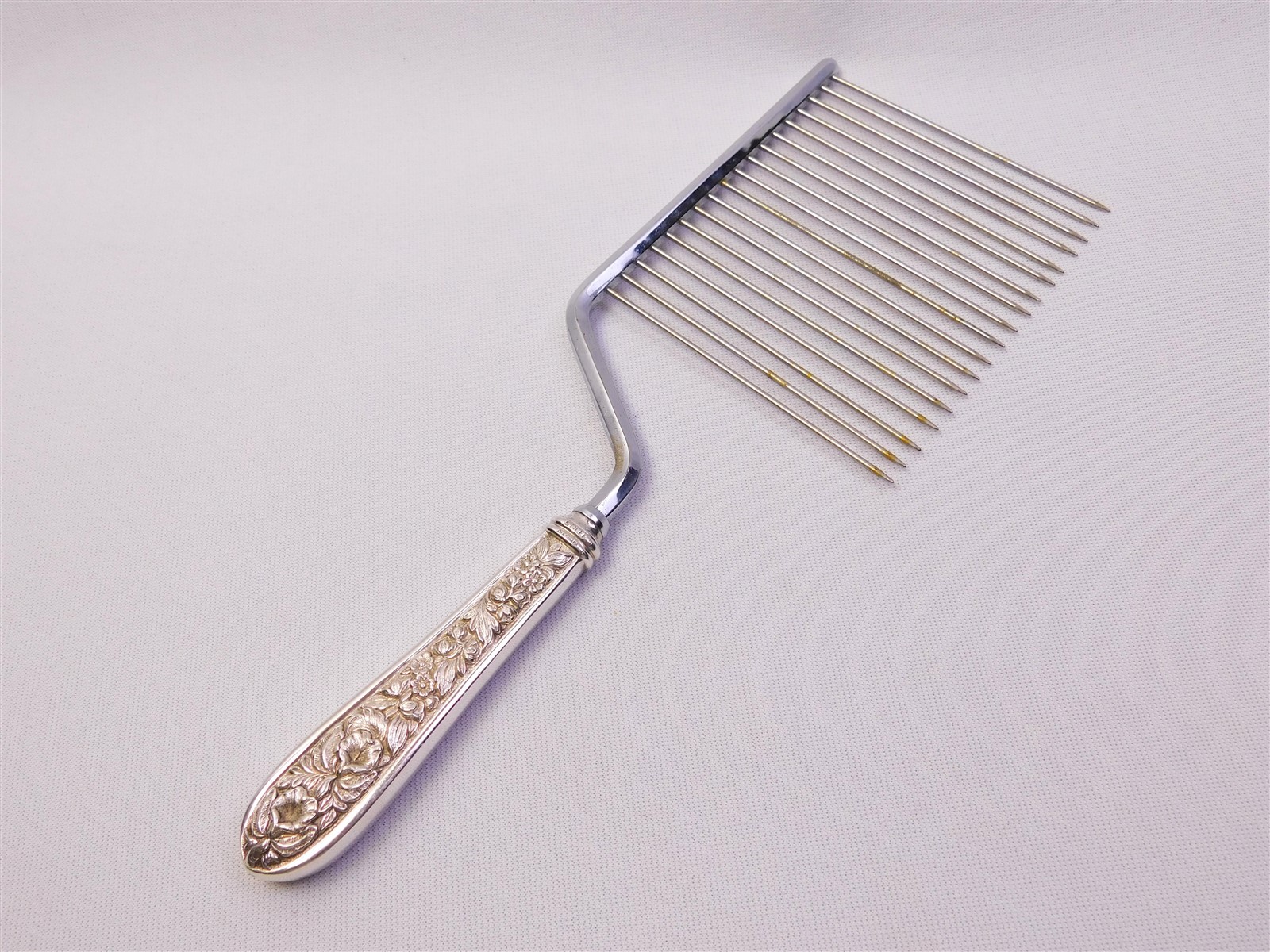 Vtg S. Kirk & Son Stieff Rose Sterling Silver Handles Cake Serving Set