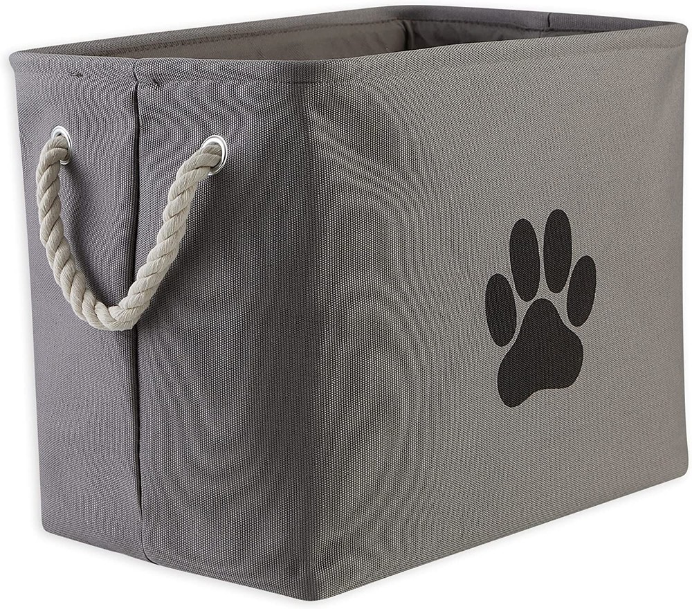 Pet Storage Collection Collapsible Bin, Medium Rectangle, Gray