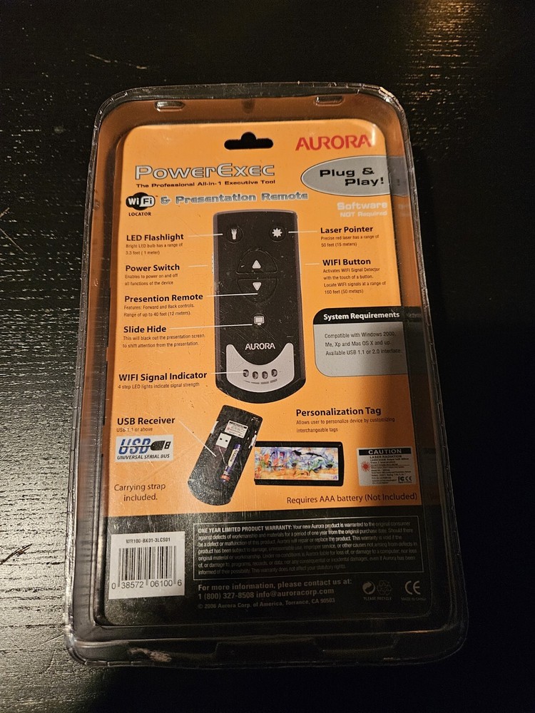 Wireless Presenter Remote Presentation USB Control. 2.4GHz Laser Pointer 160 Ft