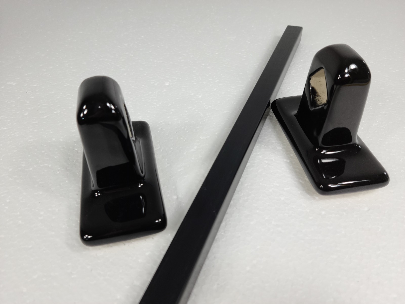 Black Ceramic Towel Bar Rod Rack Post Holder Brackets Tile In Mid Century Modern