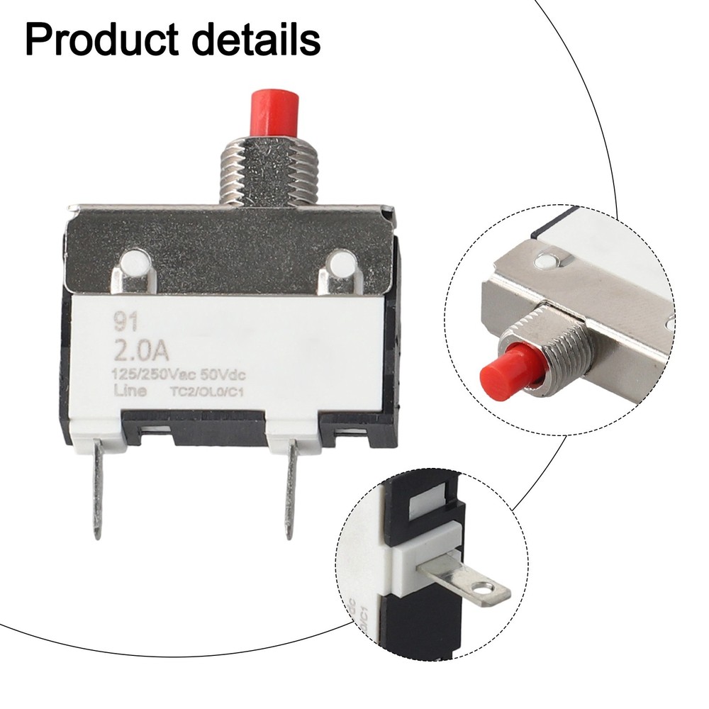 2A Manual Reset Thermal Switch for Overcurrent Protection in DC Circuits