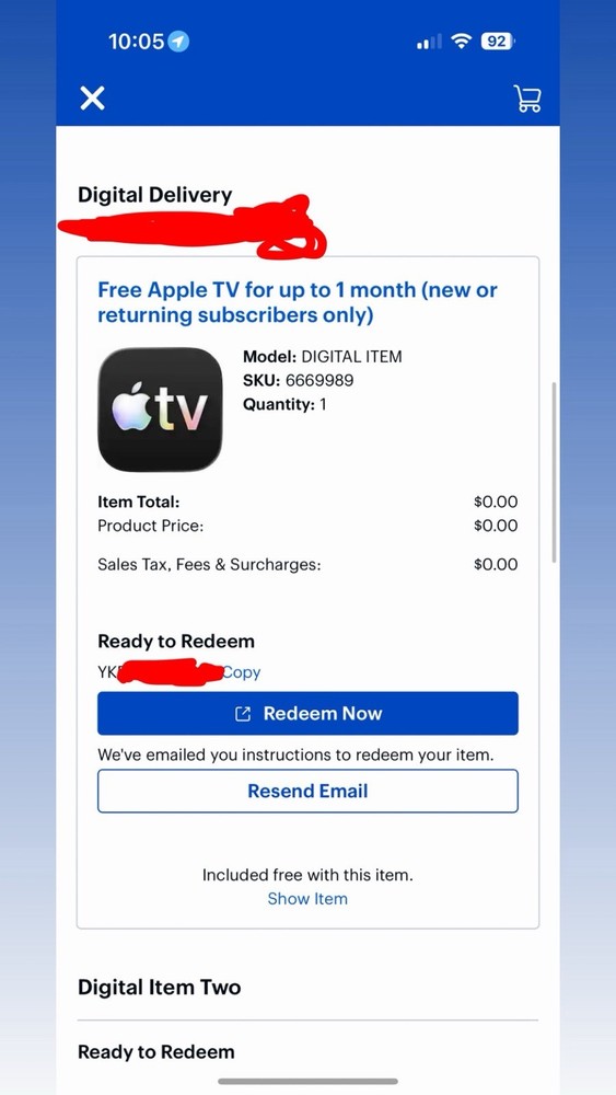 Apple TV Trail *CODE*. CODE ONLY