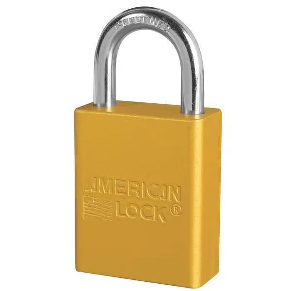 6 Pack American Lock A1105YLW Yellow Lockout Padlocks Keyed Different
