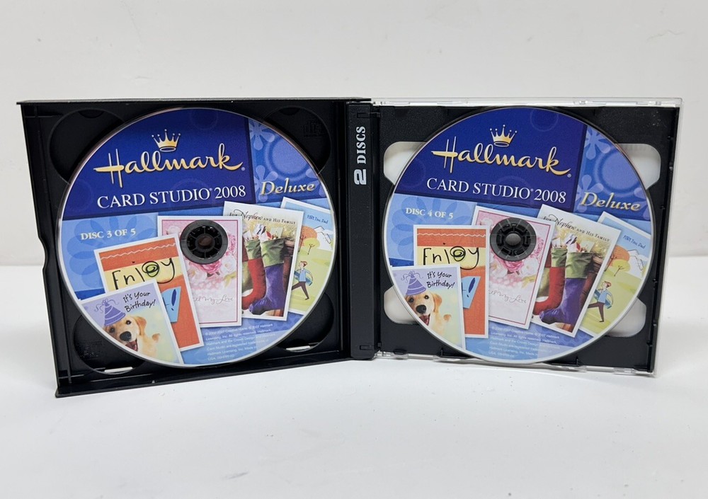 Hallmark Card Studio 2008 CD for PC Windows with Clipart & Projects-Used
