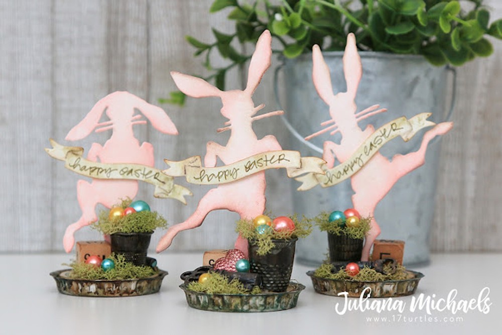 Sizzix Thinlits Bunny Hop 3-pc set #664421 Retail $19.99 designer Tim Holtz