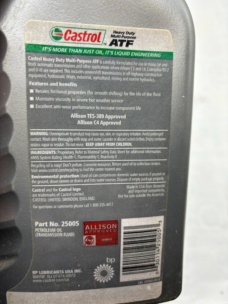 Castrol Import Multi-Vehicle ATF 1 Quart Ships Promptly 25005 ⭐
