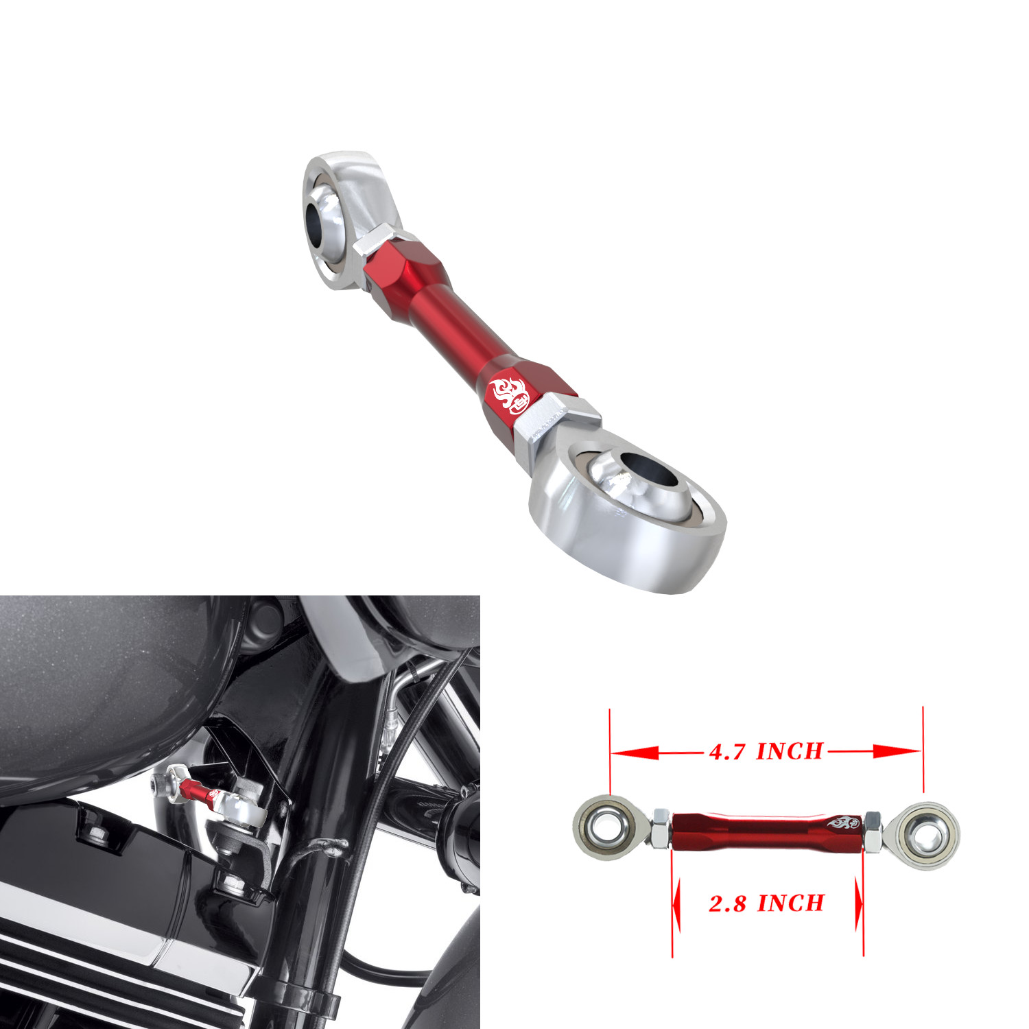 Red Engine Shift Linkage Stablizer Link for Harley 09-later Road King Road Glide